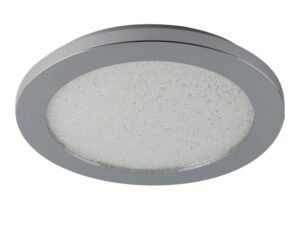 Miniaturka 2 - Plafon Gilitela srebrny o średnicy 22,5 cm z okrągłym kloszem i LED