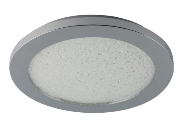 Plafon Gilitela srebrny o średnicy 22,5 cm z okrągłym kloszem i LED