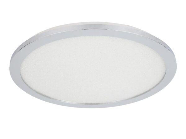 Plafon Gilitela srebrny o średnicy 40 cm z akrylowym kloszem i LED