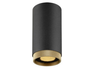 Miniaturka 1 - Oprawa sufitowa Grip L czarna ze złotym pierścieniem na białym tle