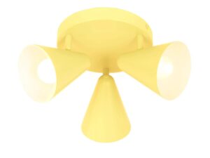 Miniaturka 1 - Plafon Helereta żółty bananowy z trzema metalowymi kloszami