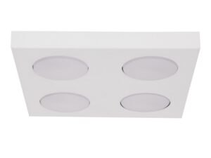 Miniaturka 6 - Biały plafon Hero 4 z czterema płaskimi oprawkami GX53 na jasnym tle