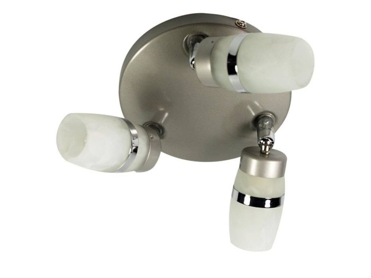 Plafon Isedino 3-punktowy srebrny ze szkłem 18 cm
