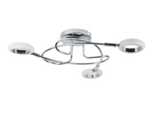 Miniaturka 3 - Plafon Isiria LED chrom z trzema białymi reflektorami na ramionach
