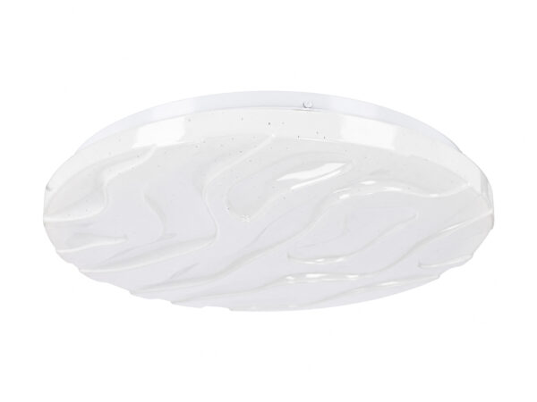 Biały plafon LED Isovora 29 cm z falistym akrylowym dyfuzorem