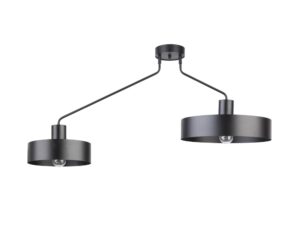 Miniaturka 1 - Plafon Jumbo 2 czarny, dwa klosze o średnicy 25 i 35 cm na ramionach