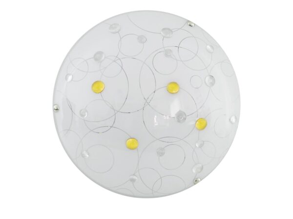 Plafon Kaladino LED 30 cm z bursztynowymi kryształkami