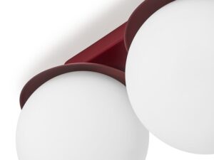 Miniaturka 7 - Plafon KUUL B burgundowy – detal metalowej konstrukcji i szklanego klosza