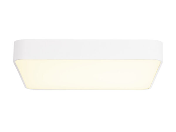 Biały kwadratowy plafon Medo 60 LED 3000 K na białym tle