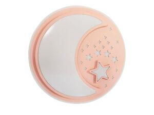 Miniaturka 1 - Plafon LED Amedeta różowy z białym księżycem i gwiazdami na białym tle