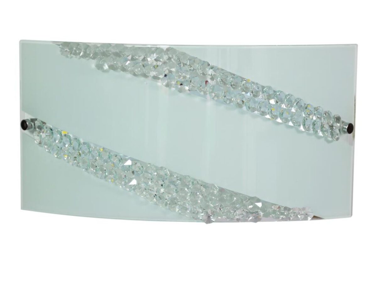 Plafon LED z kryształkami Aremia 33 cm biały