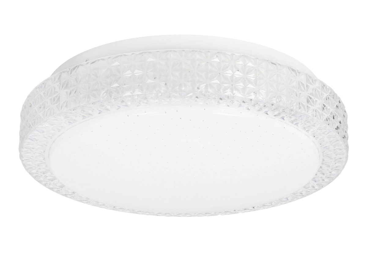 Plafon LED z fakturowaną obręczą Camolano 27 cm biały
