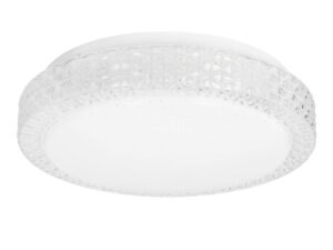 Miniaturka 4 - Plafon LED Camolano biały 27 cm z przezroczystą fakturowaną obręczą