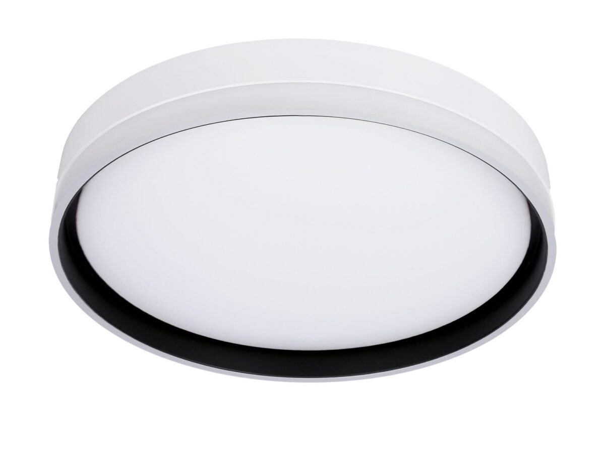 Plafon LED okrągły Camotora 40 cm biało-czarny