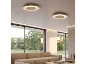 Miniaturka 2 - Okrągłe plafony LED CCT 30 W w jasnym salonie