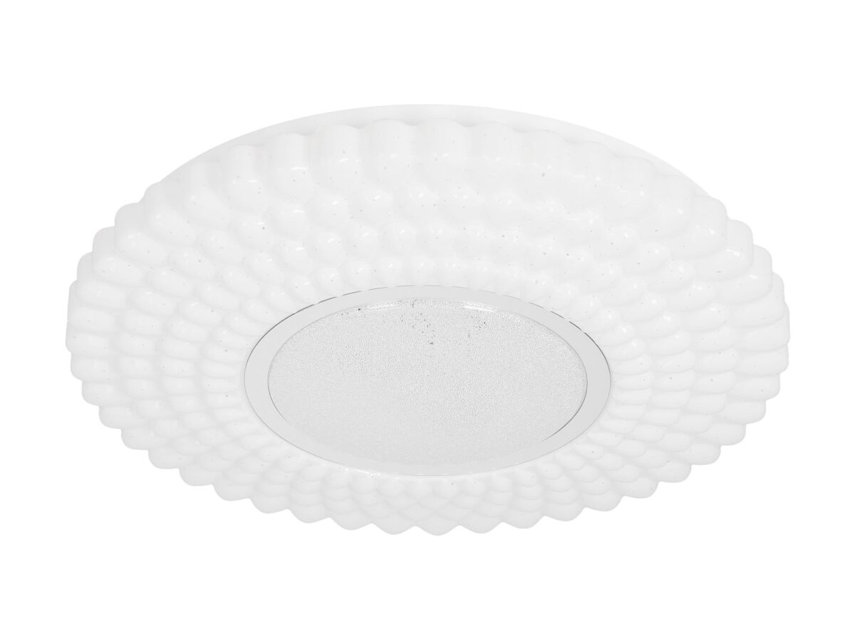 Plafon LED Evonira 38 cm 24 W biały z chromowanym środkiem