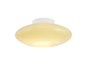 Miniaturka 1 - Beżowy okrągły plafon LED Felamo 11 W średnica 32 cm na białym tle