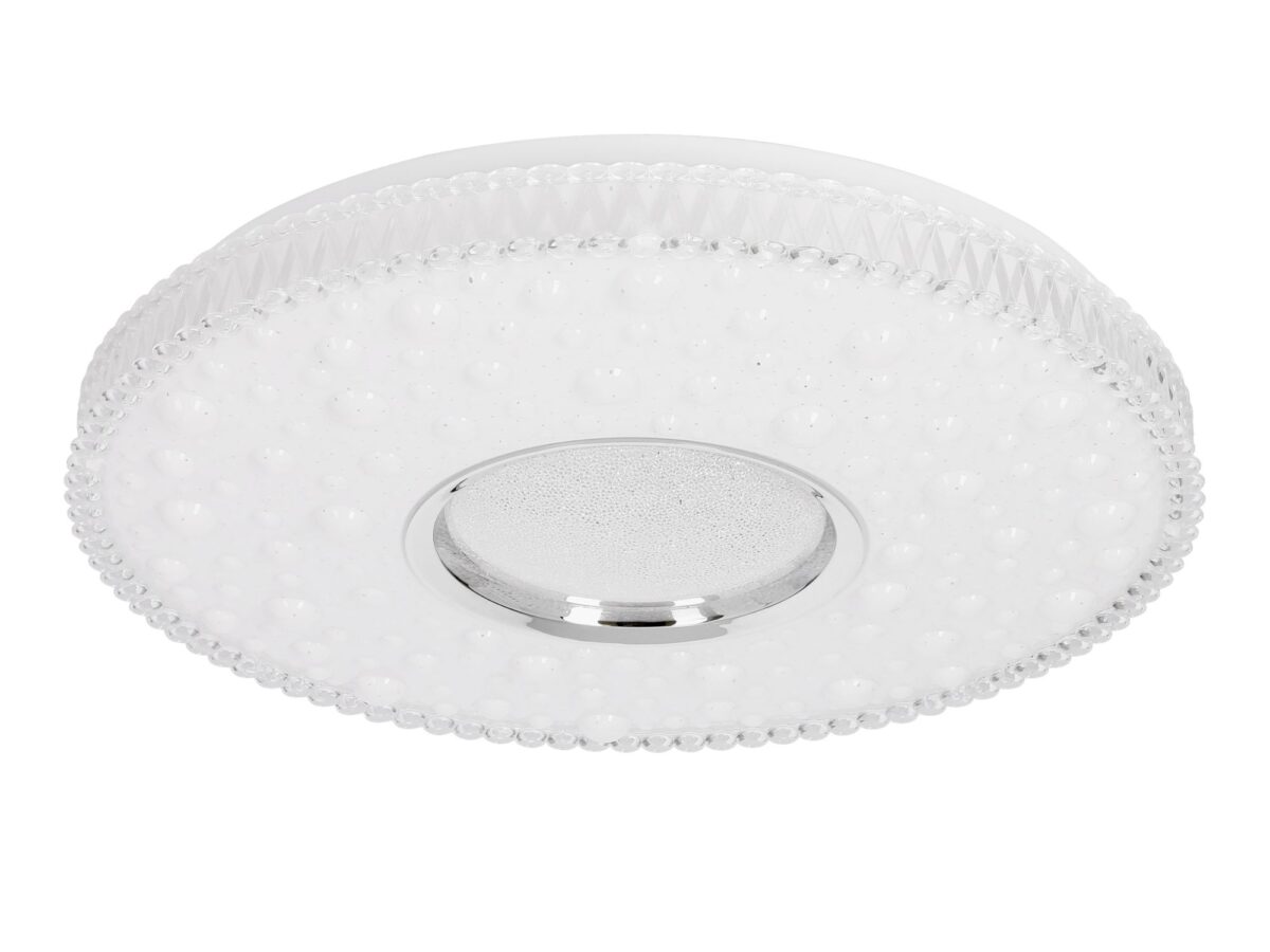 Plafon LED Gilosona biały z chromem 38 cm 24 W