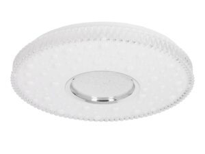 Miniaturka 3 - Plafon LED Gilosona biały z chromowym środkiem na białym tle