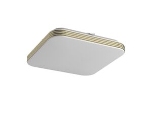 Miniaturka 9 - Plafon LED Ilinira 11 W 26 cm, biały ze złotymi liniami, widok całej oprawy na białym tle