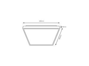 Miniaturka 5 - Rysunek wymiarowy plafonu LED Ilinira 11 W: 26 na 26 na 6 cm