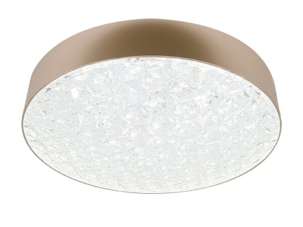 Plafon LED Isimino złoty perłowy z geometrycznym kloszem 38 cm