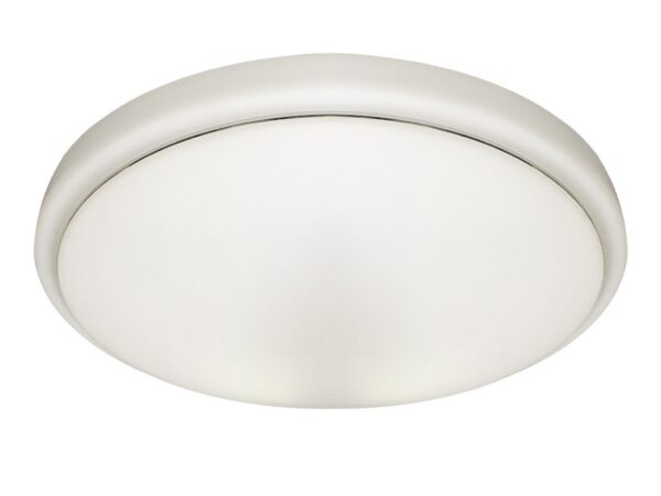 Plafon LED Larilo biały, średnica 26 cm, front oprawy na białym tle