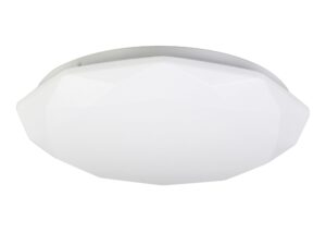 Miniaturka 2 - Plafon LED Lumavira biały z wielokątnym kloszem akrylowym na białym tle