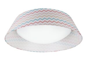 Miniaturka 2 - Plafon LED Mirela 45 cm z pastelowym abażurem we wzór zygzaków