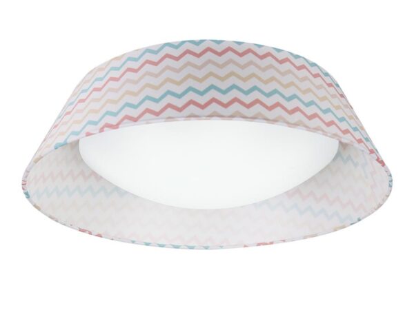 Plafon LED Mirela 45 cm z pastelowym abażurem we wzór zygzaków