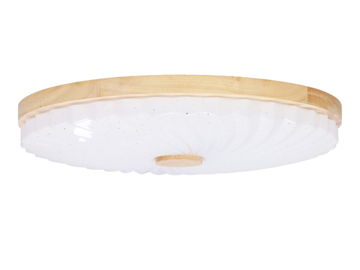 Plafon LED Nerevano 38 cm biały z drewnem