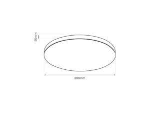 Miniaturka 2 - Plafon LED – schemat średnicy 300 mm i wysokości 55 mm