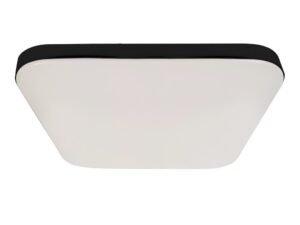 Miniaturka 5 - Czarny kwadratowy plafon LED Orimina 33 cm z zaokrąglonymi narożnikami na białym tle