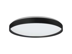 Miniaturka 7 - Okrągła czarna plafoniera LED Peridino RGBW 39 cm na białym tle