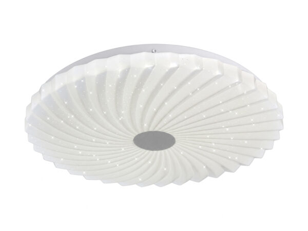 Plafon LED Salisino biały 48,5 cm ze spiralnym kloszem na białym tle