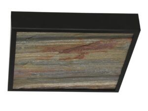 Miniaturka 3 - Plafon sufitowy LED z fornirem kamiennym Silosia 29 cm czarny – zdjęcie 4