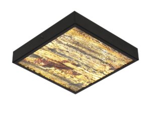 Miniaturka 6 - Plafon sufitowy LED z fornirem kamiennym Silosia 29 cm czarny – zdjęcie 7