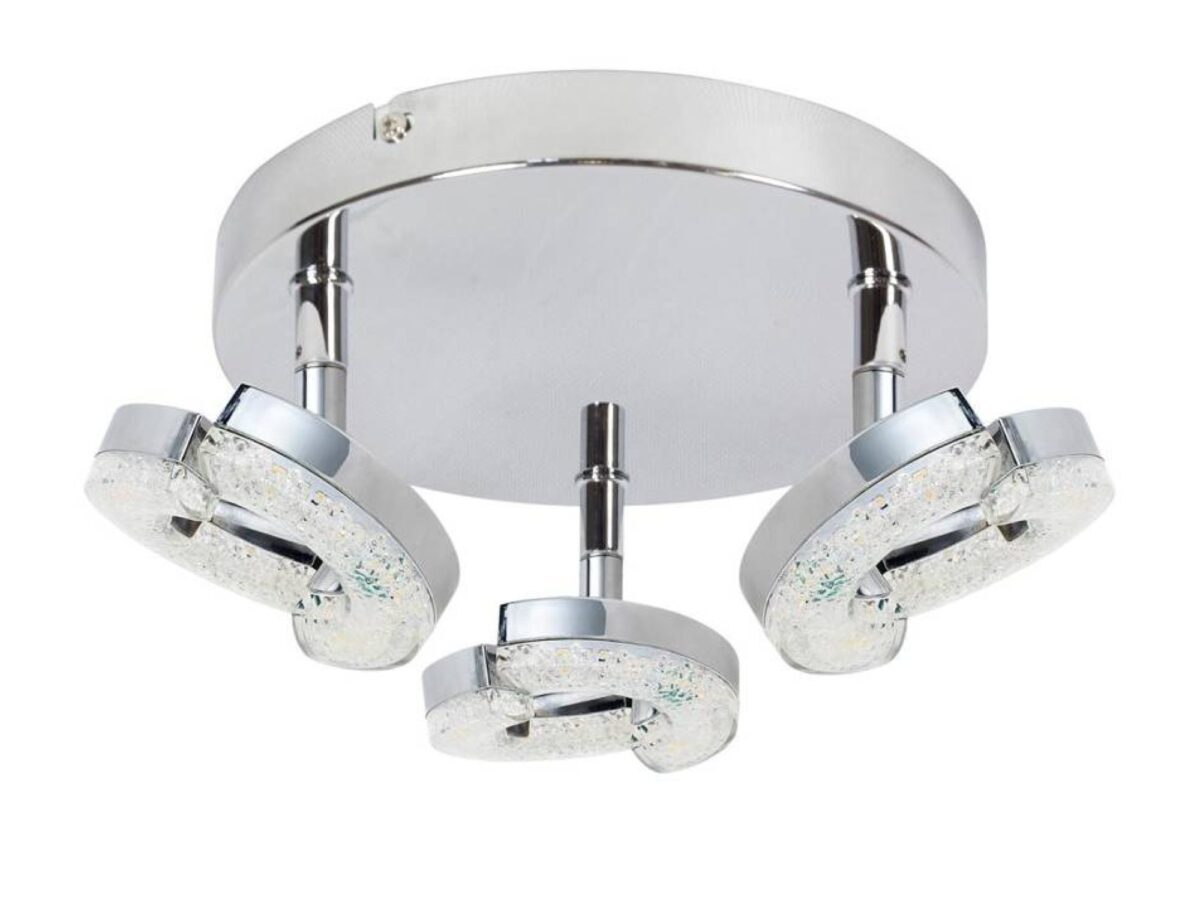 Plafon LED Teladeta chromowany 24 cm 3-punktowy