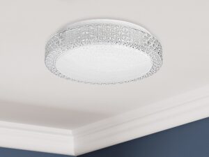Miniaturka 3 - Plafon LED z fakturowaną obręczą Camolano 27 cm biały we wnętrzu