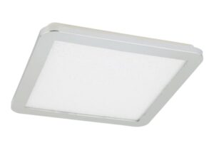 Miniaturka 4 - Kwadratowy plafon LED Zenidano chromowany 40 cm z jasnym kloszem Granilla