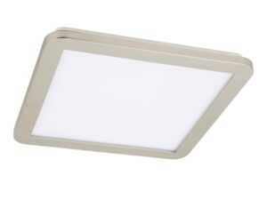 Miniaturka 1 - Plafon LED Zenidano srebrny satynowy 40 cm z mlecznobiałym kloszem