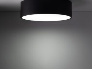 Miniaturka 1 - Czarny plafon Livo M 40 cm z białą przesłoną w aranżacji wnętrza