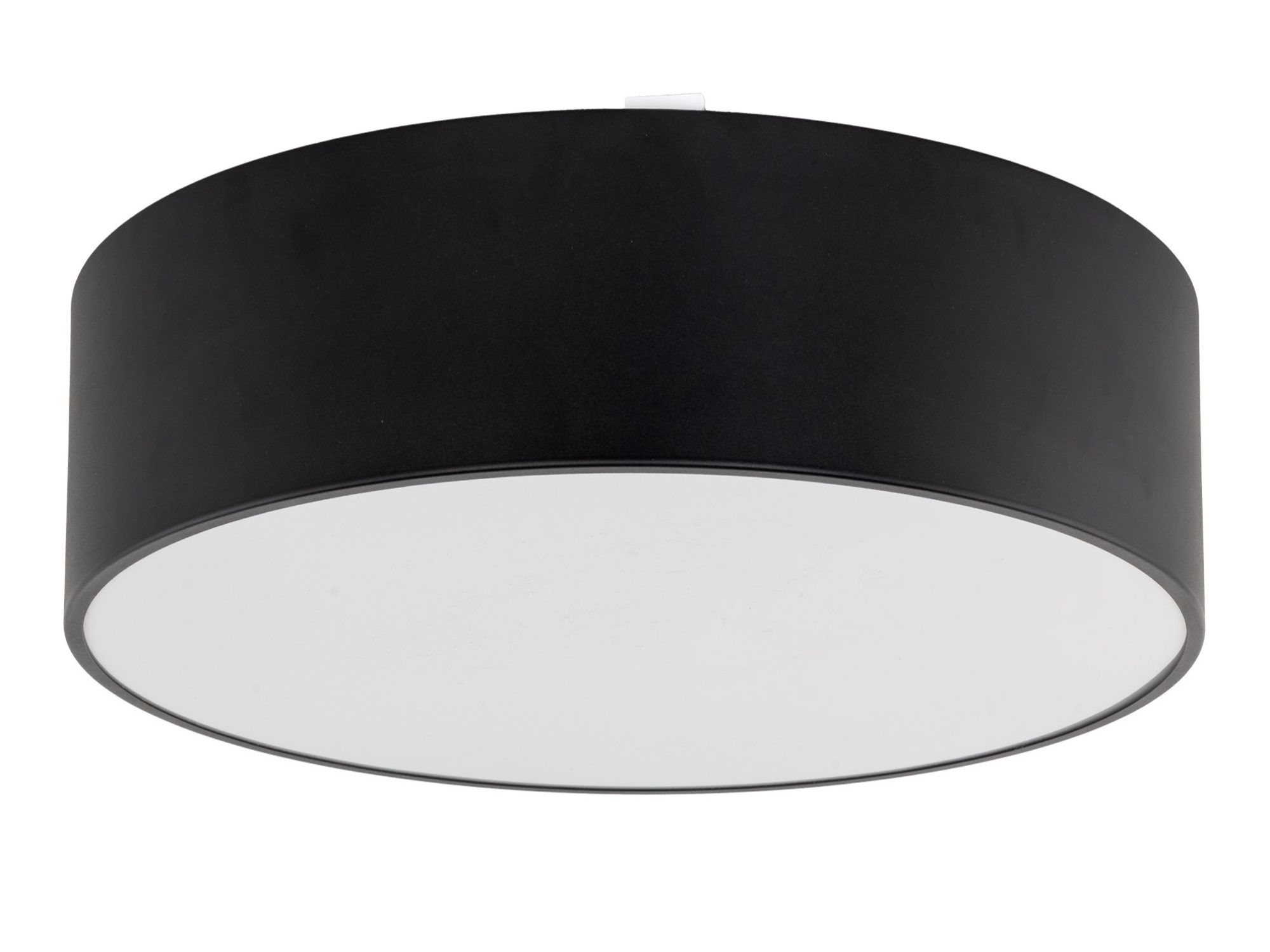 Plafon sufitowy Livo M 40 cm czarny z białą przesłoną, packshot na białym tle