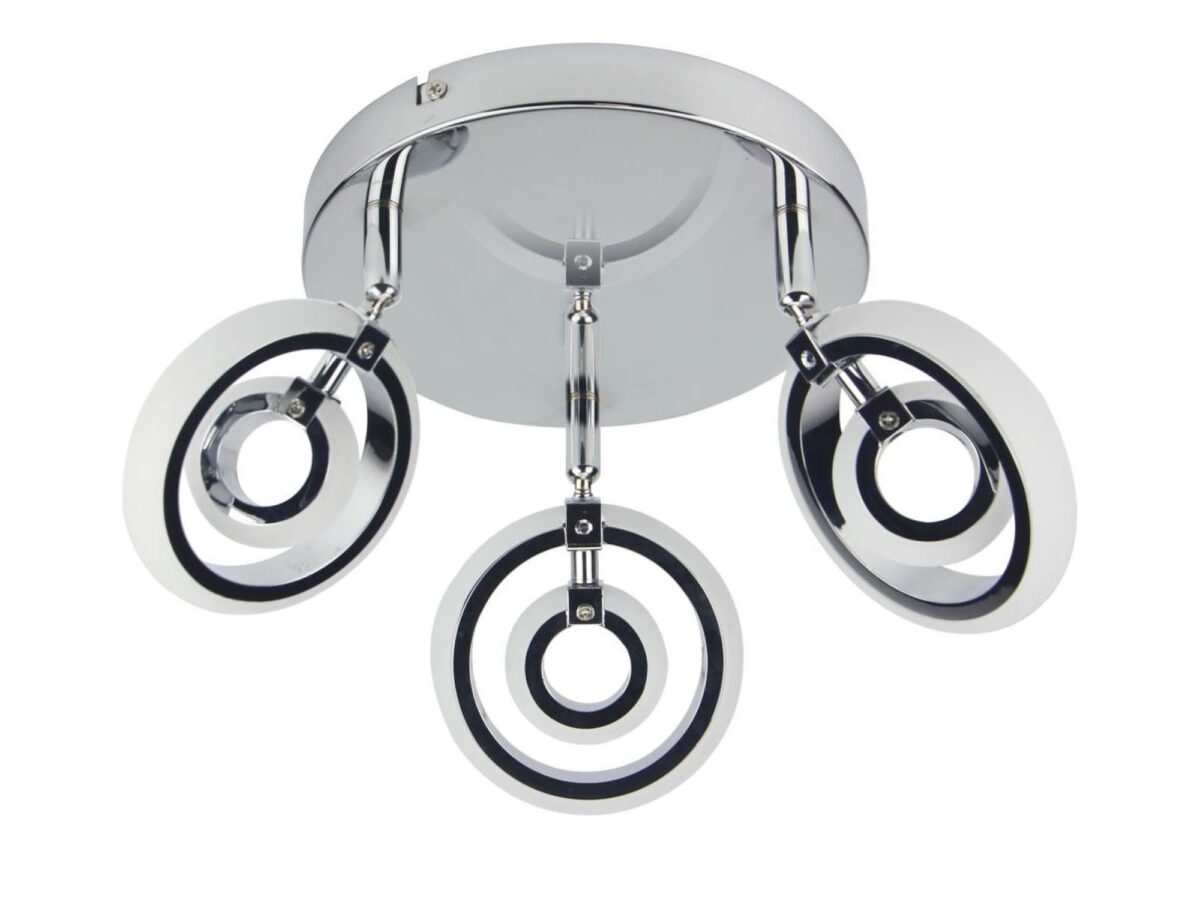 Plafon LED Loritela 3-punktowy 3000 K chrom