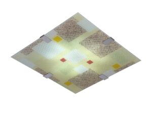 Miniaturka 1 - Plafon Lumisano 40 cm ze szklanym kloszem w pastelowe wzory w ujęciu ukośnym