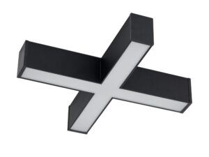 Miniaturka 3 - Plafon Luxe Pro Łącznik X w czarnej obudowie na białym tle