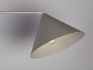 Miniaturka 4 - Plafon Magic 2 szary beż, zbliżenie metalowego stożkowego klosza