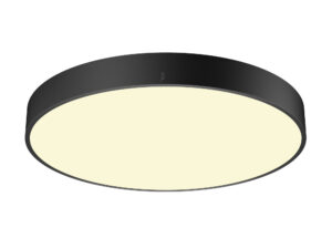 Miniaturka 4 - Czarny okrągły plafon Medo 60 LED IP50 na białym tle