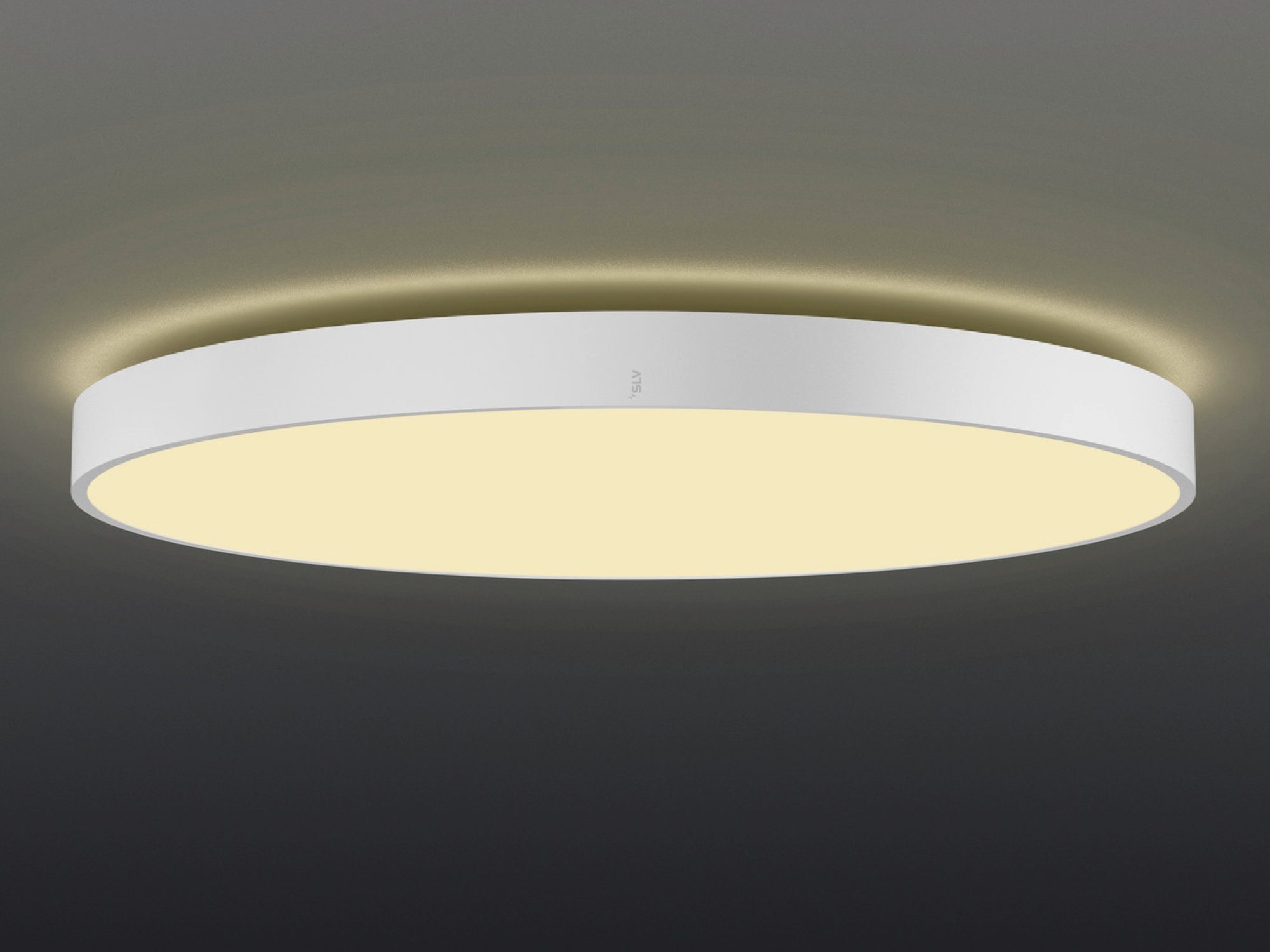 Biały plafon Medo Pro 90 LED świecący na suficie