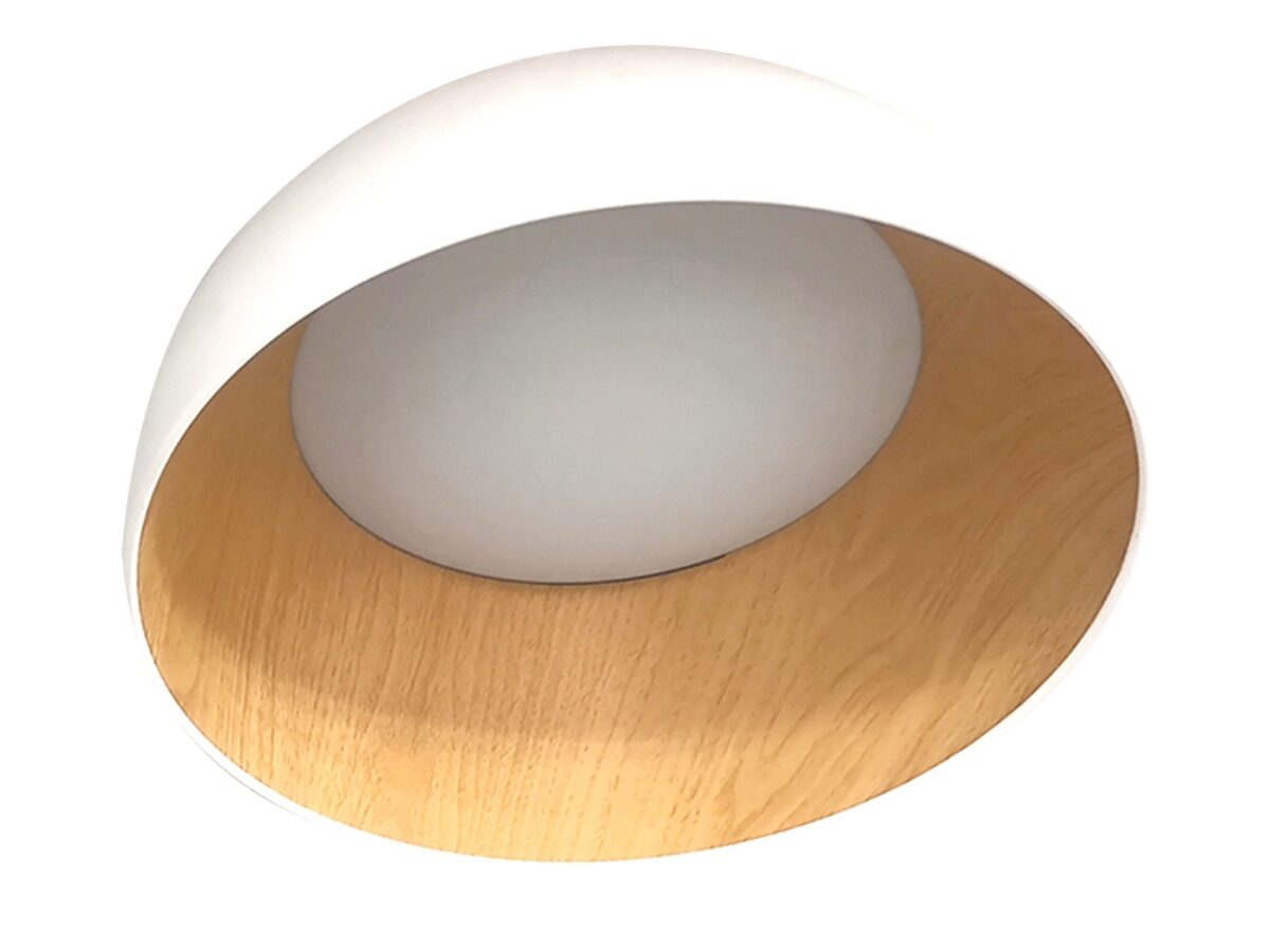 Plafon Meleto LED 18 W biały z efektem drewna 35 cm